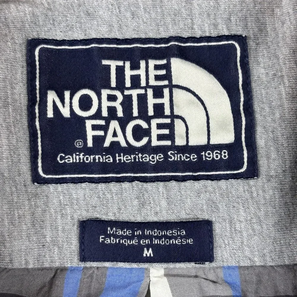The North Face Shirt Men's Medium Blue Gray Plaid Cotton Casual Button Down
